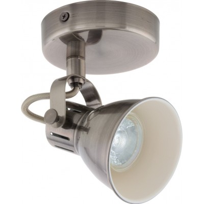 33,95 € Free Shipping | Indoor spotlight Eglo Seras 3.5W Ø 10 cm. Steel. Cream, nickel and old nickel Color