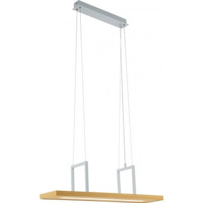 199,95 € Free Shipping | Hanging lamp Eglo Tondela 13.5W 3000K Warm light. 130×80 cm. Steel, wood and plastic. White and brown Color