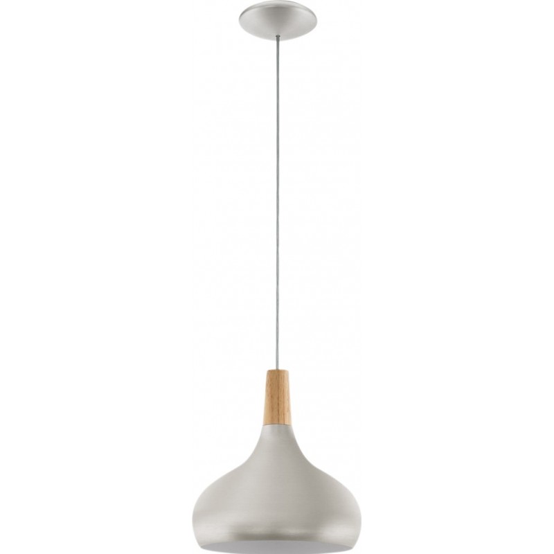 84,95 € Spedizione Gratuita | Lampadario Eglo Sabinar 60W Ø 28 cm. Acciaio e legna. Colore marrone e argento