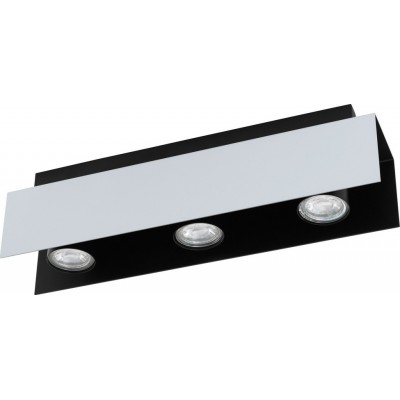 Indoor spotlight Eglo Viserba 15W Extended Shape 41×12 cm. Living room, kitchen and bedroom. Modern Style. Steel. Aluminum, white, black and silver Color