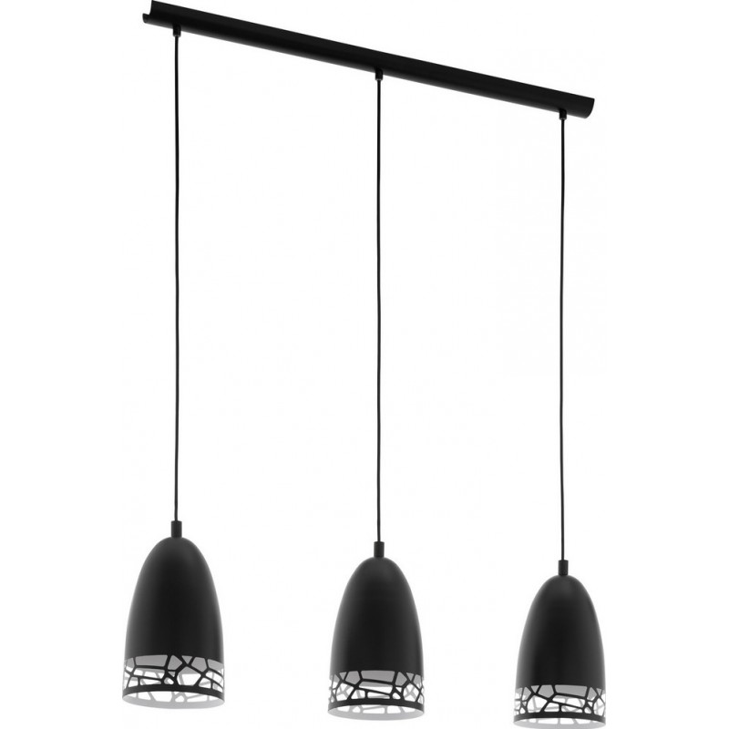 Lampe à suspension Eglo Savignano 180W Façonner Étendue 110×80 cm. Salle et salle à manger. Style moderne, sophistiqué et conception. Acier. Couleur blanc et noir