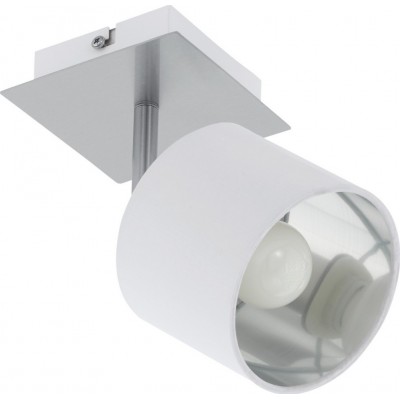 19,95 € Envoi gratuit | Projecteur d'intérieur Eglo Valbiano 7W 11×11 cm. Acier et textile. Couleur blanc, nickel, nickel mat et argent