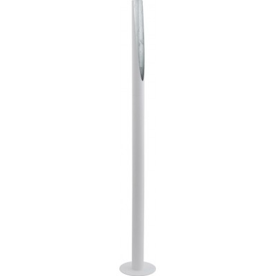 Lámpara de pie Eglo Barbotto 5W Forma Cilíndrica Ø 6 cm. Comedor, dormitorio y oficina. Estilo moderno, sofisticado y diseño. Acero. Color blanco y plata