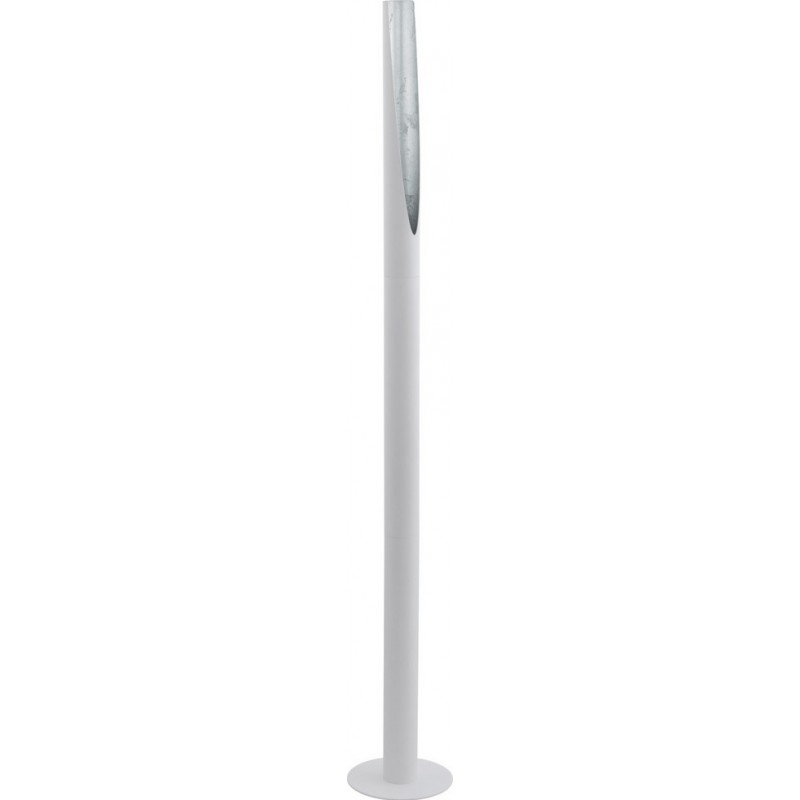 Floor lamp Eglo Barbotto 5W Cylindrical Shape Ø 6 cm. Dining room, bedroom and office. Modern, sophisticated and design Style. Steel. White and silver Color