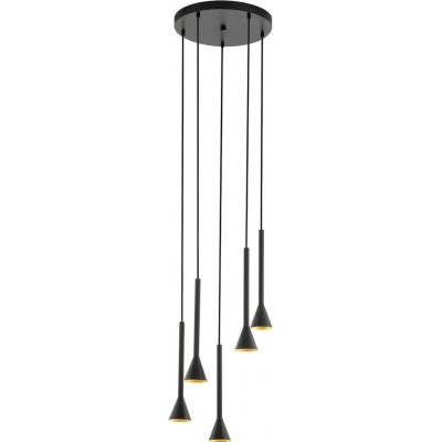 244,95 € Free Shipping | Hanging lamp Eglo Cortaderas 25W Ø 35 cm. Steel. Golden and black Color