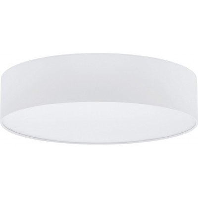 119,95 € Free Shipping | Indoor ceiling light Eglo Pasteri 180W Cylindrical Shape Ø 57 cm. Living room and dining room. Modern Style. Steel and textile. White Color