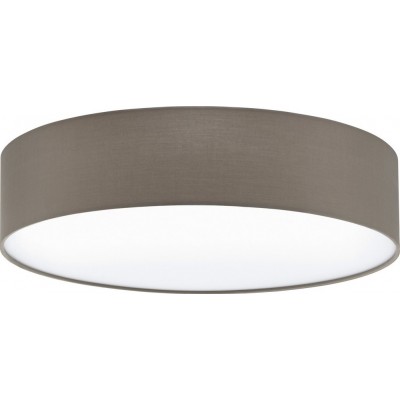 94,95 € Free Shipping | Indoor ceiling light Eglo Pasteri 180W Cylindrical Shape Ø 57 cm. Living room and dining room. Modern Style. Steel and textile. White and gray Color