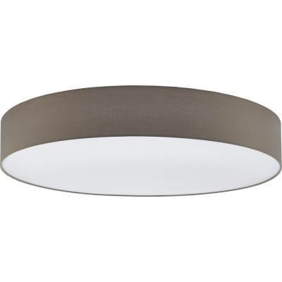 167,95 € Free Shipping | Indoor ceiling light Eglo Pasteri 175W Cylindrical Shape Ø 98 cm. Living room and dining room. Modern Style. Steel and textile. White and gray Color