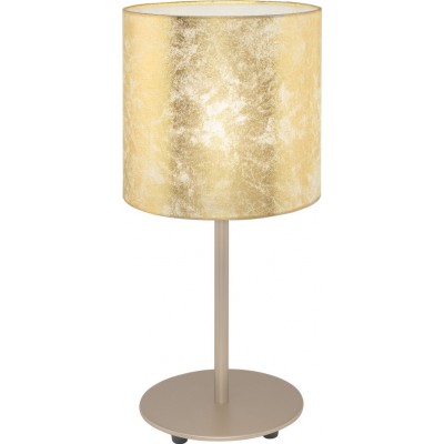 49,95 € Spedizione Gratuita | Lampada da tavolo Eglo Viserbella 60W Ø 18 cm. Acciaio e tessile. Colore champagne e d'oro