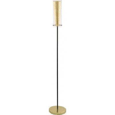 138,95 € Free Shipping | Floor lamp Eglo Pinto Gold 60W Cylindrical Shape Ø 11 cm. Dining room, bedroom and office. Modern, sophisticated and design Style. Steel and glass. Golden and black Color