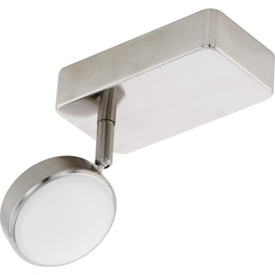 62,95 € Envoi gratuit | Projecteur d'intérieur Eglo Corropoli C 5W 2700K Lumière très chaude. 15×8 cm. Acier et plastique. Couleur blanc, nickel et nickel mat