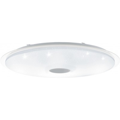 254,95 € Free Shipping | Indoor ceiling light Eglo Lanciano 80W 3000K Warm light. Ø 86 cm. Steel and plastic. White and silver Color