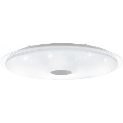 209,95 € Free Shipping | Indoor ceiling light Eglo Lanciano 80W 3000K Warm light. Spherical Shape Ø 86 cm. Classic Style. Steel and plastic. White and silver Color