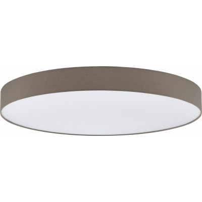 Indoor ceiling light Eglo Romao 3 80W 3000K Warm light. Round Shape Ø 98 cm. Living room, kitchen and bathroom. Modern Style. Steel, plastic and textile. White and gray Color