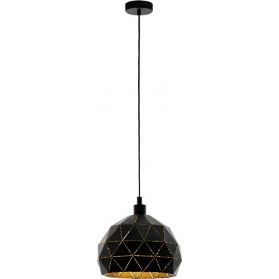 149,95 € Free Shipping | Hanging lamp Eglo Roccaforte 60W Spherical Shape Ø 40 cm. Living room and dining room. Retro, vintage and cool Style. Steel. Golden and black Color
