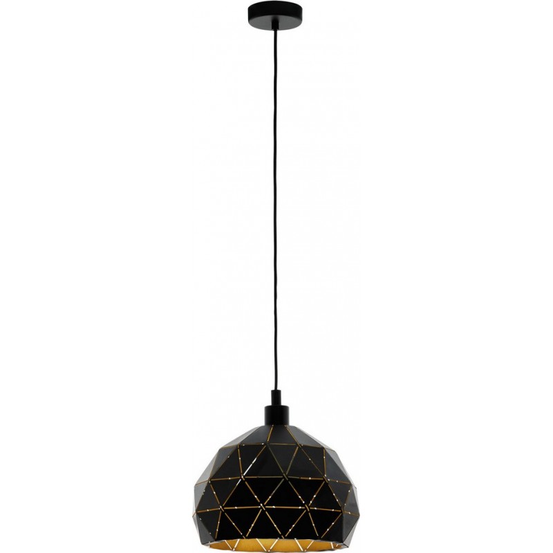 149,95 € Free Shipping | Hanging lamp Eglo Roccaforte 60W Spherical Shape Ø 40 cm. Living room and dining room. Retro, vintage and cool Style. Steel. Golden and black Color