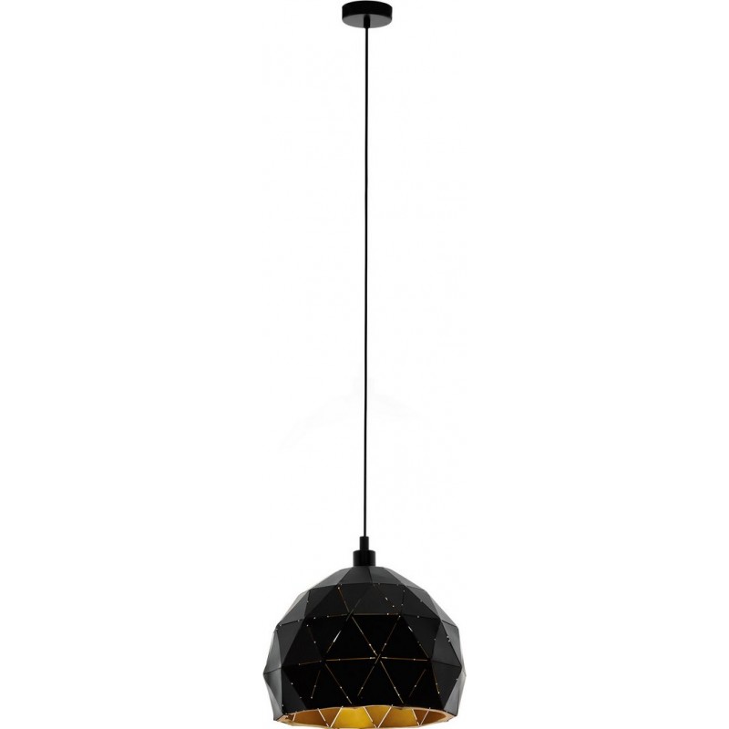 129,95 € Free Shipping | Hanging lamp Eglo Roccaforte 60W Spherical Shape Ø 30 cm. Living room and dining room. Retro, vintage and cool Style. Steel. Golden and black Color