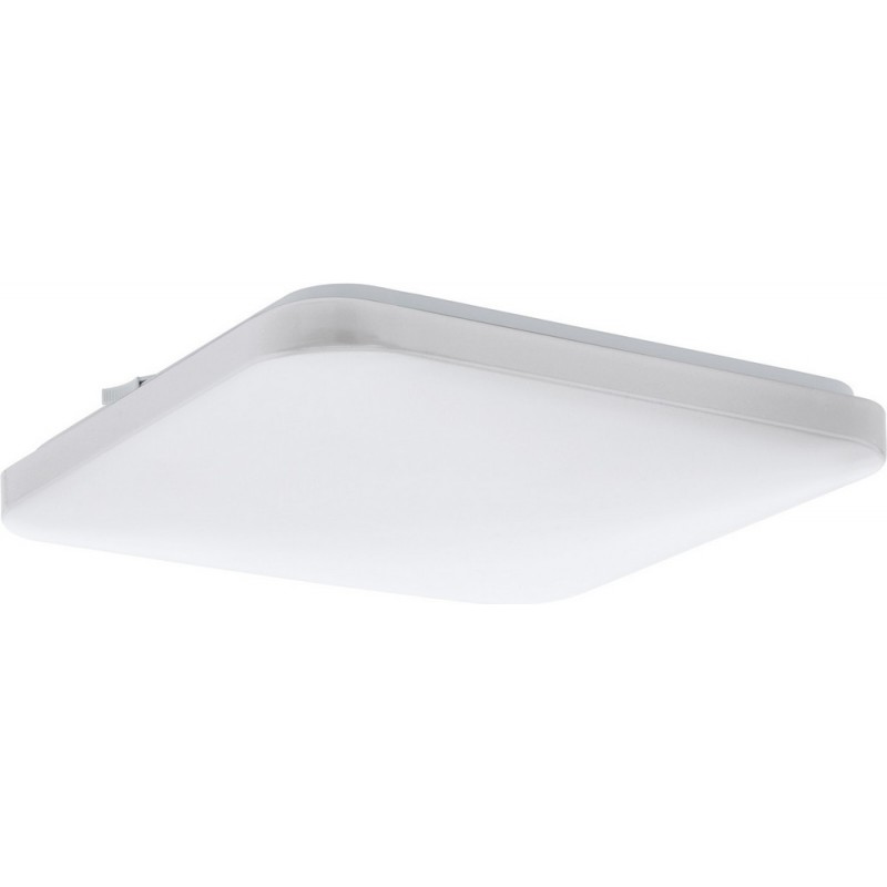38,95 € Free Shipping | Indoor ceiling light Eglo Frania 17.5W 3000K Warm light. Square Shape 33×33 cm. Kitchen and bathroom. Classic Style. Steel and Plastic. White Color