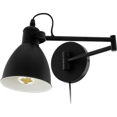 63,95 € Free Shipping | Indoor wall light Eglo San Peri 10W Conical Shape 30×21 cm. Work zone. Modern Style. Steel. Black Color