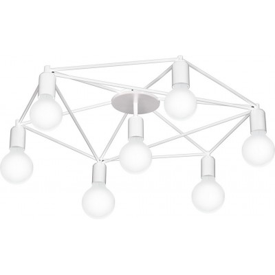Lámpara de araña Eglo Staiti 420W Forma Angular Ø 76 cm. Salón, comedor y dormitorio. Estilo diseño. Acero. Color blanco