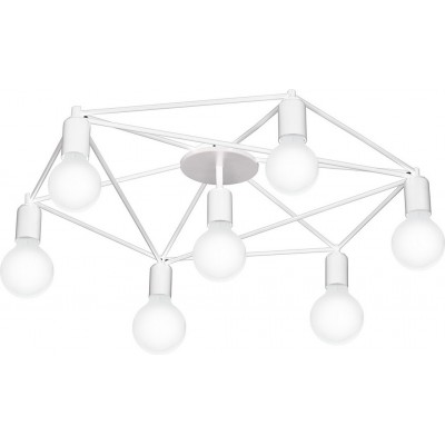 Lustre Eglo Staiti 420W Forma Angular Ø 76 cm. Sala de estar, sala de jantar e quarto. Estilo projeto. Aço. Cor branco