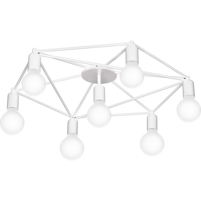 179,95 € Free Shipping | Chandelier Eglo Staiti 420W Angular Shape Ø 76 cm. Living room, dining room and bedroom. Design Style. Steel. White Color