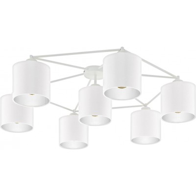 Lampadario Eglo Staiti 280W Forma Cilindrica Ø 84 cm. Soggiorno, sala da pranzo e camera da letto. Stile design. Acciaio e Tessile. Colore bianca