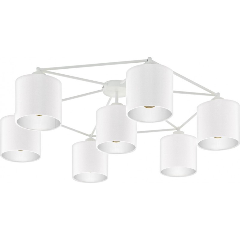 219,95 € Free Shipping | Chandelier Eglo Staiti 280W Cylindrical Shape Ø 84 cm. Living room, dining room and bedroom. Design Style. Steel and Textile. White Color