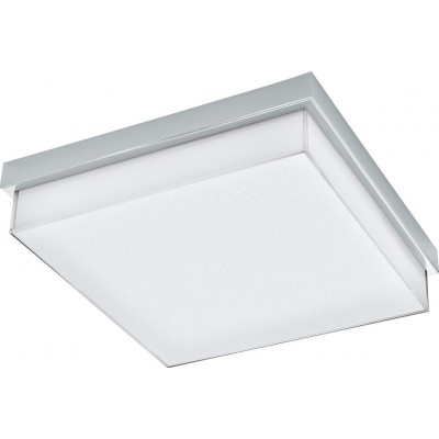 174,95 € Free Shipping | Indoor ceiling light Eglo Isletas 23.5W 4000K Neutral light. Square Shape 37×37 cm. Kitchen and bathroom. Modern Style. Steel and glass. White, plated chrome and silver Color
