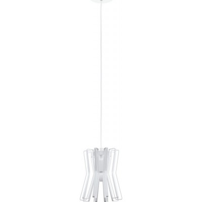 Hanging lamp Eglo Locubin 40W Cylindrical Shape Ø 20 cm. Living room and dining room. Modern, sophisticated and design Style. Steel. White Color