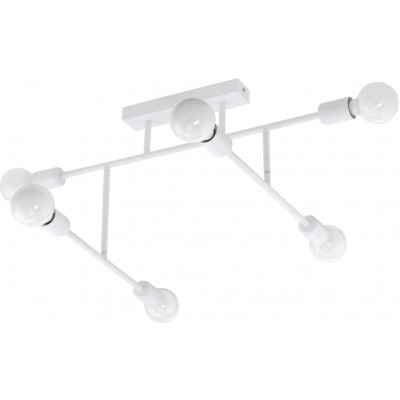 Lámpara de araña Eglo Belsiana 240W Forma Angular 89×51 cm. Salón y comedor. Estilo diseño. Acero. Color blanco