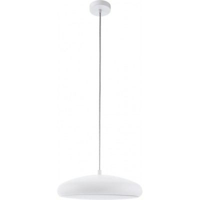 199,95 € Free Shipping | Hanging lamp Eglo Riodeva C 27W 2700K Very warm light. Conical Shape Ø 44 cm. Living room and dining room. Modern, sophisticated and design Style. Steel and plastic. White Color