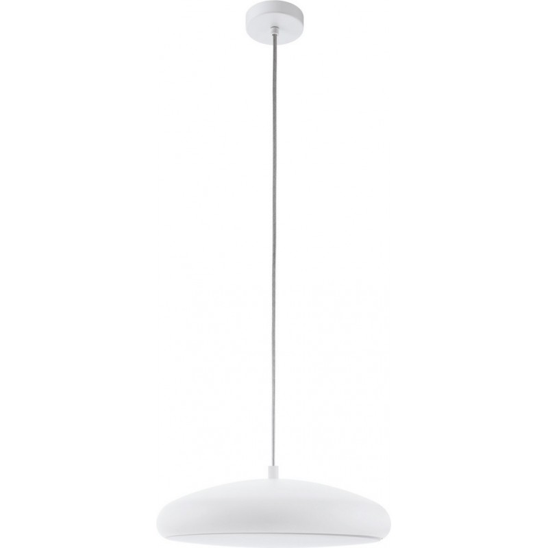 169,95 € Free Shipping | Hanging lamp Eglo Riodeva C 27W 2700K Very warm light. Conical Shape Ø 44 cm. Living room and dining room. Modern, sophisticated and design Style. Steel and plastic. White Color