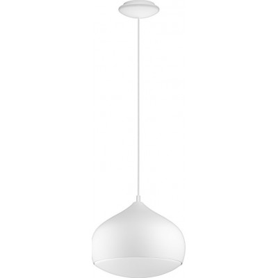 148,95 € Free Shipping | Hanging lamp Eglo Comba C 18W 2700K Very warm light. Conical Shape Ø 29 cm. Living room and dining room. Modern, sophisticated and design Style. Steel and plastic. White Color