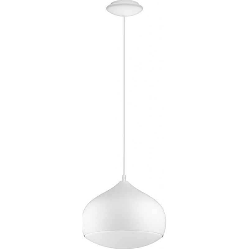 129,95 € Free Shipping | Hanging lamp Eglo Comba C 18W 2700K Very warm light. Conical Shape Ø 29 cm. Living room and dining room. Modern, sophisticated and design Style. Steel and plastic. White Color