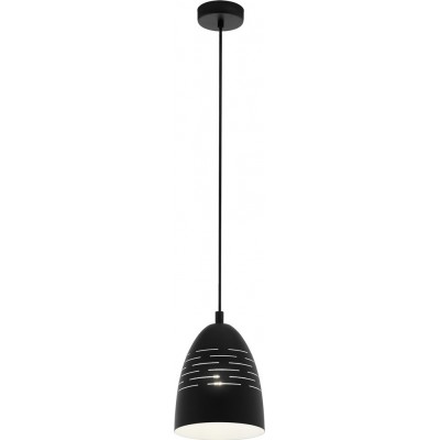 Hanging lamp Eglo Camastra 40W Conical Shape Ø 19 cm. Living room and dining room. Modern, sophisticated and design Style. Steel. White and black Color