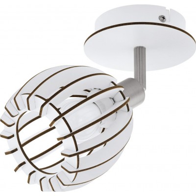 Ceiling lamp Eglo Cossano Spot 28W Extended Shape Ø 12 cm. Living room, dining room and bedroom. Design Style. Steel and Wood. White, nickel and matt nickel Color