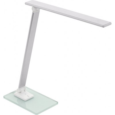 Desk lamp Eglo Conversana 3W 4000K Neutral light. Extended Shape 40×16 cm. Office and work zone. Modern and design Style. Plastic and glass. Silver Color