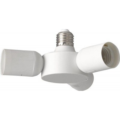 15,95 € Free Shipping | Lighting fixtures Eglo Rueda 60W Ø 19 cm. Three-socket manifold base for lamp Plastic. White Color