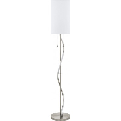 176,95 € Free Shipping | Floor lamp Eglo Espartal 72W 3000K Warm light. Cylindrical Shape Ø 25 cm. Living room, dining room and bedroom. Modern and design Style. Steel, aluminum and textile. Aluminum, white, nickel, matt nickel and silver Color