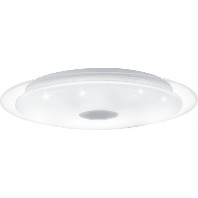 75,95 € Free Shipping | Indoor ceiling light Eglo Lanciano 1 24W 3000K Warm light. Spherical Shape Ø 40 cm. Kitchen and bathroom. Classic Style. Steel and plastic. White, plated chrome and silver Color