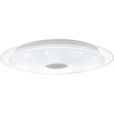 117,95 € Free Shipping | Indoor ceiling light Eglo Lanciano 1 36W 3000K Warm light. Spherical Shape Ø 56 cm. Kitchen and bathroom. Classic Style. Steel and Plastic. White, plated chrome and silver Color
