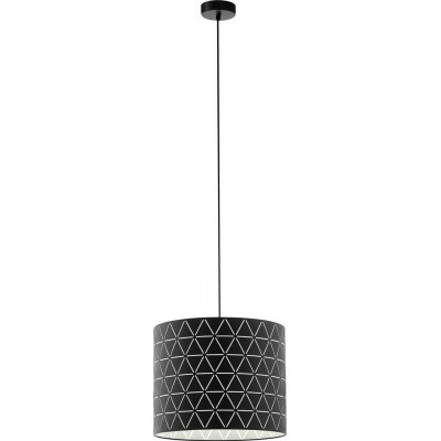 吊灯 Eglo Ramon 40W 圆柱型 形状 Ø 37 cm. 客厅 和 饭厅. 现代的, 复杂的 和 设计 风格. 钢 和 床单. 白色的 和 黑色的 颜色
