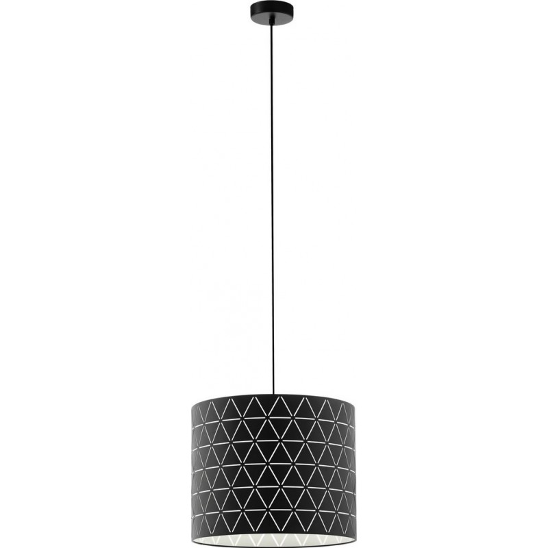 101,95 € Free Shipping | Hanging lamp Eglo Ramon 40W Cylindrical Shape Ø 37 cm. Living room and dining room. Modern, sophisticated and design Style. Steel and sheet. White and black Color