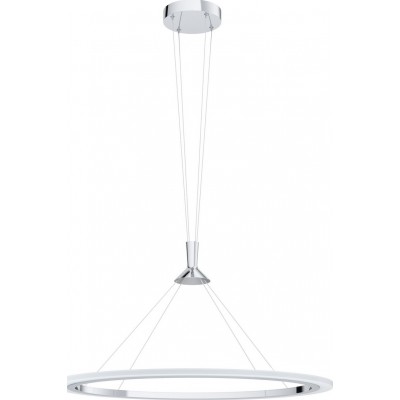 459,95 € Free Shipping | Hanging lamp Eglo Hornitos C 37W 2700K Very warm light. Conical Shape 150×76 cm. Living room and dining room. Modern, sophisticated and design Style. Steel and plastic. Plated chrome, silver and satin Color
