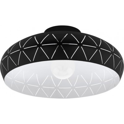 Ceiling lamp Eglo Ramon 1 28W Spherical Shape Ø 40 cm. Living room, kitchen and dining room. Modern Style. Steel. White and black Color