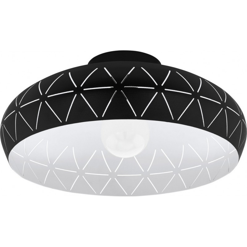 69,95 € Free Shipping | Ceiling lamp Eglo Ramon 1 28W Spherical Shape Ø 40 cm. Living room, kitchen and dining room. Modern Style. Steel. White and black Color