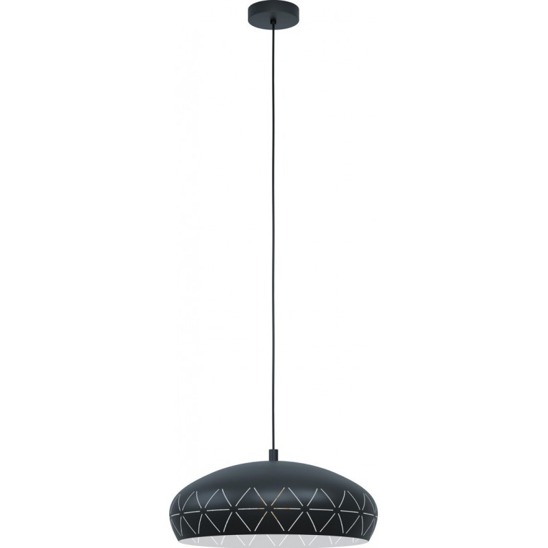 79,95 € Free Shipping | Hanging lamp Eglo Ramon 1 28W Spherical Shape Ø 40 cm. Living room and dining room. Modern, sophisticated and design Style. Steel. White and black Color