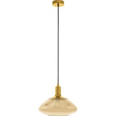 139,95 € Free Shipping | Hanging lamp Eglo Torrontes 60W Spherical Shape Ø 34 cm. Living room and dining room. Modern, sophisticated and design Style. Steel. Golden, brass and orange Color