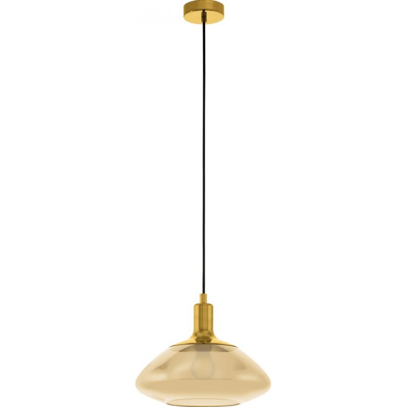 119,95 € Free Shipping | Hanging lamp Eglo Torrontes 60W Spherical Shape Ø 34 cm. Living room and dining room. Modern, sophisticated and design Style. Steel. Golden, brass and orange Color